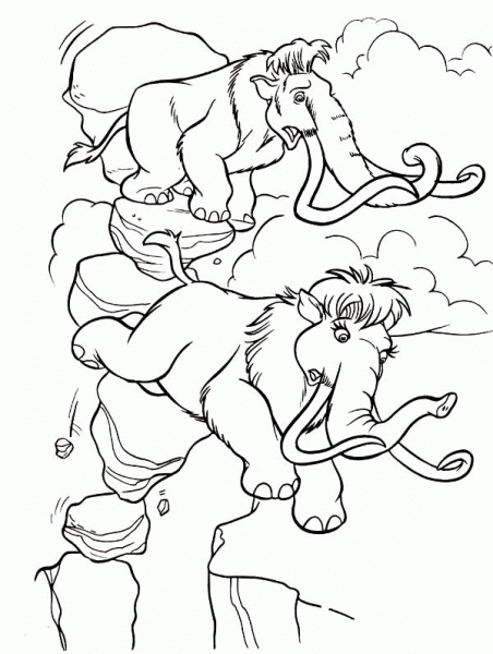 Manfred And Ellie Are In Danger coloring page image