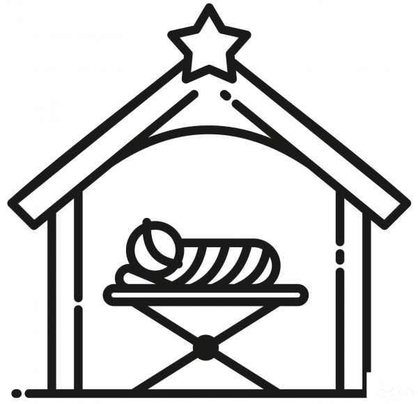 Manger coloring page image