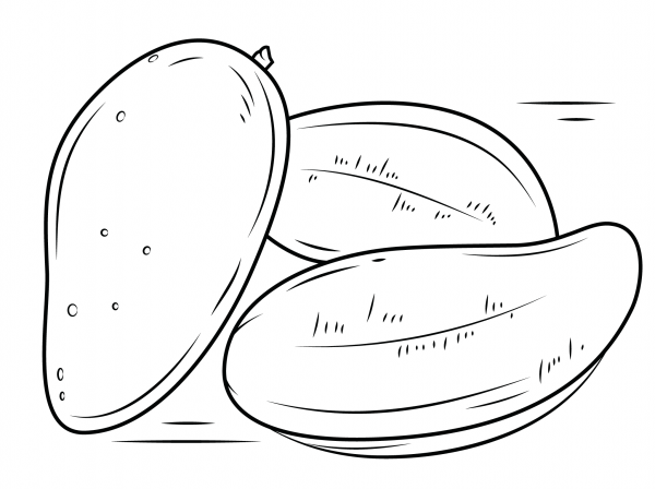 Mango Fruits coloring page image