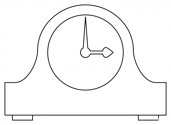 Mantelpiece Clock coloring page image
