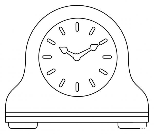 Mantelpiece Clock Emoji coloring page image