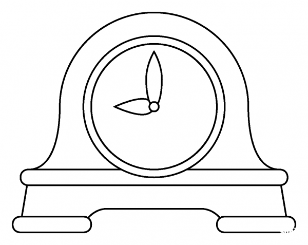 Mantelpiece Clock Emoji coloring page image