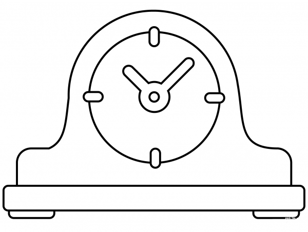 Mantelpiece Clock Emoji coloring page image