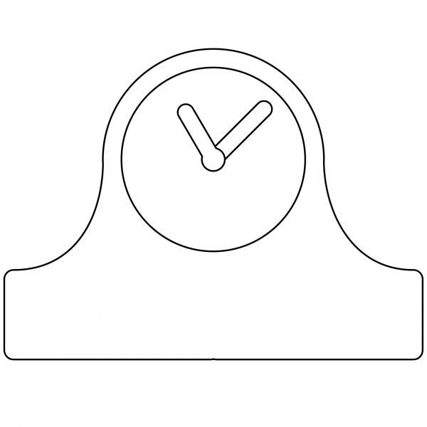 Mantelpiece Clock Emoji coloring page image