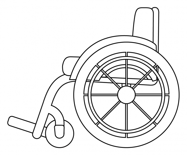 Manual Wheelchair Emoji coloring page image