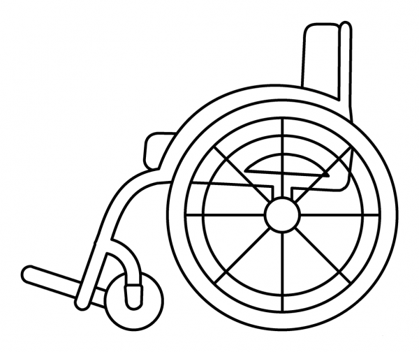 Manual Wheelchair Emoji coloring page image