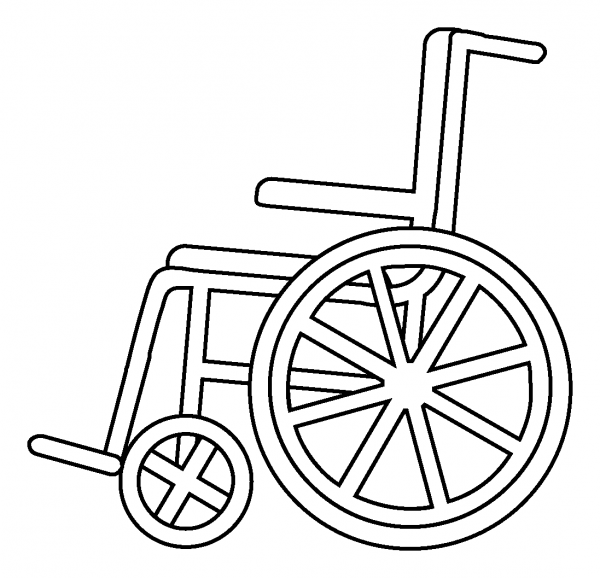 Manual Wheelchair Emoji coloring page image