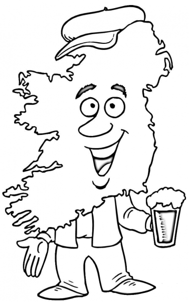 Map of Ireland  coloring page image