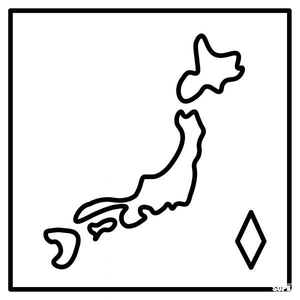 Map of Japan Emoji coloring page image