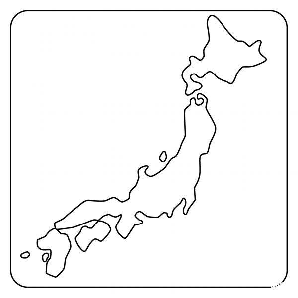 Map of Japan Emoji coloring page image