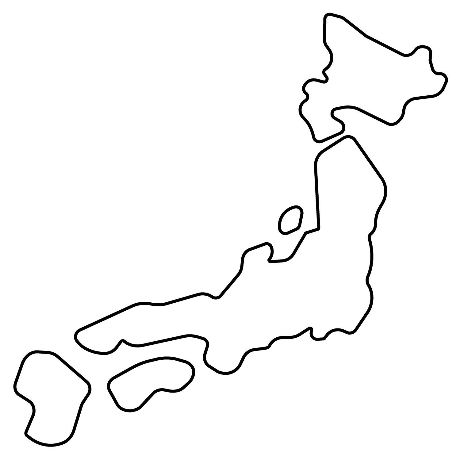 Map of Japan Emoji coloring page - ColouringPages