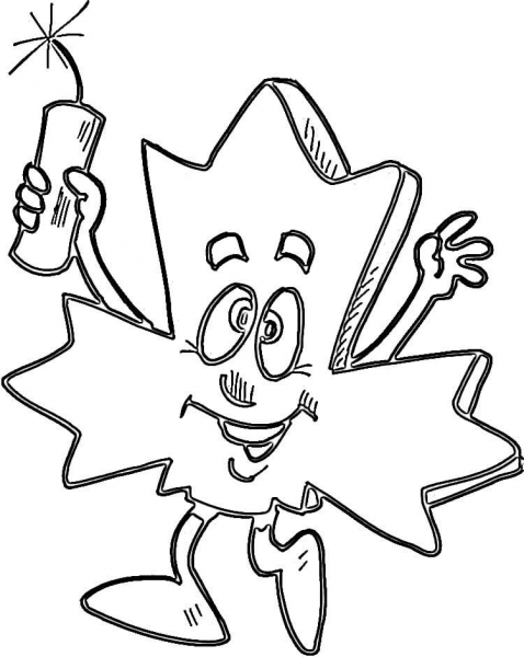 Maple leaf coloring page image