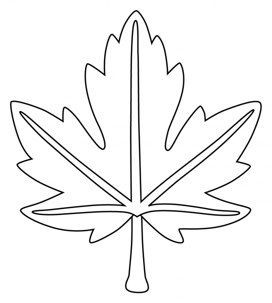 Maple Leaf Emoji coloring page image