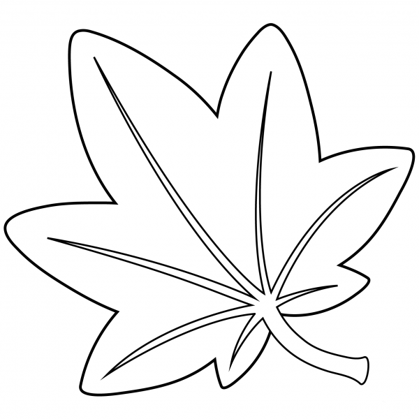 Maple Leaf Emoji coloring page image