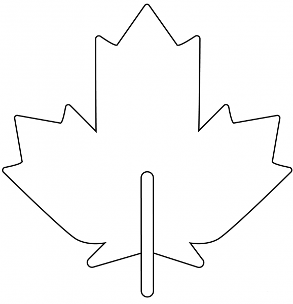 Maple Leaf Emoji coloring page image