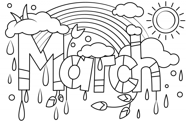 March coloring page image