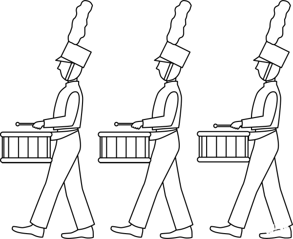 Marching Band coloring page image
