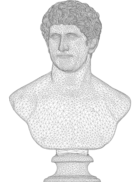 Marcus Antonius Bust 3D Wireframe coloring page image