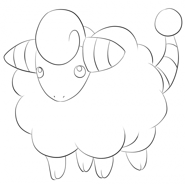 Mareep coloring page image