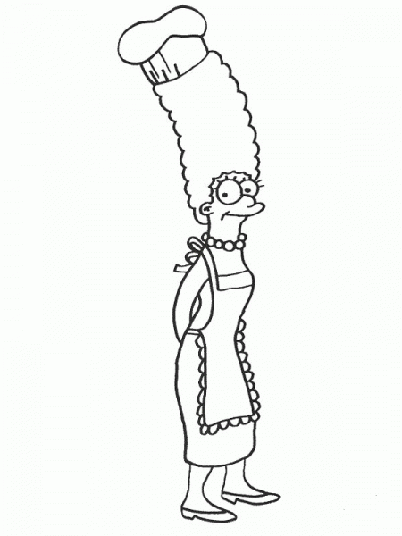 Marge On The Kitchen  coloring page image