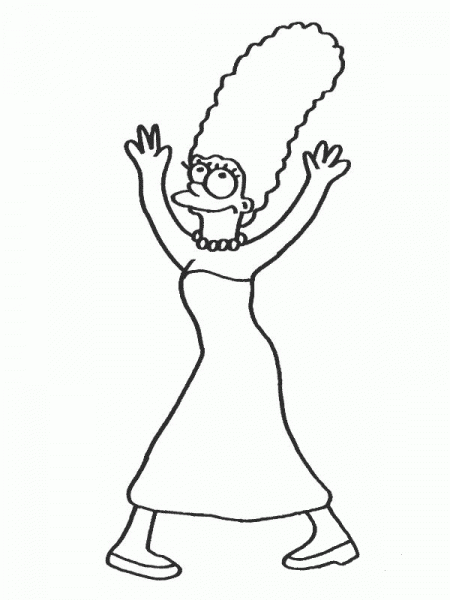 Marge Simpson coloring page image