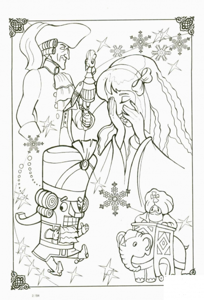 Marie and Nutcracker  coloring page image