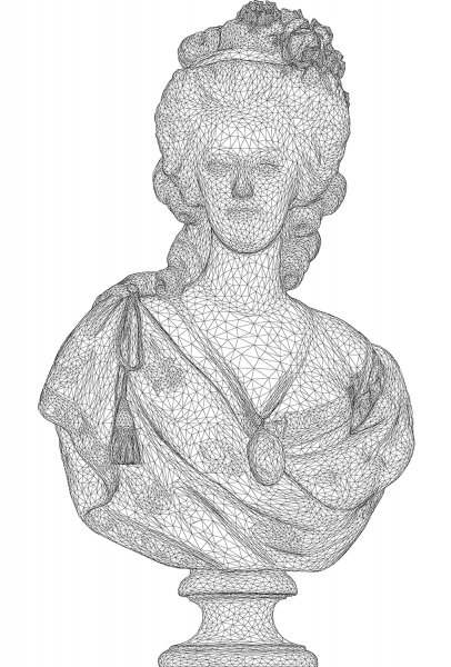 Marie Antoinette Bust 3D Wireframe coloring page image