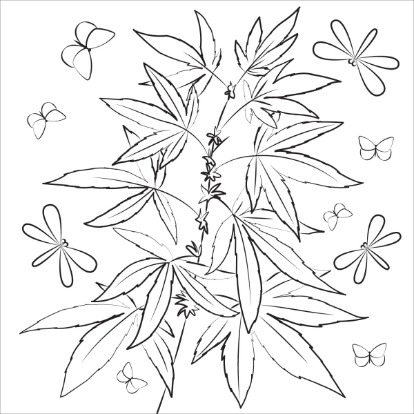 Marijuana coloring page image