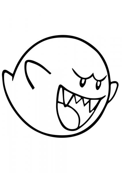 Mario Bros King Boo coloring page image