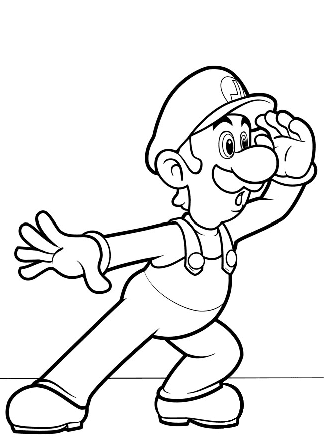 Mario Bros. Luigi coloring page - ColouringPages