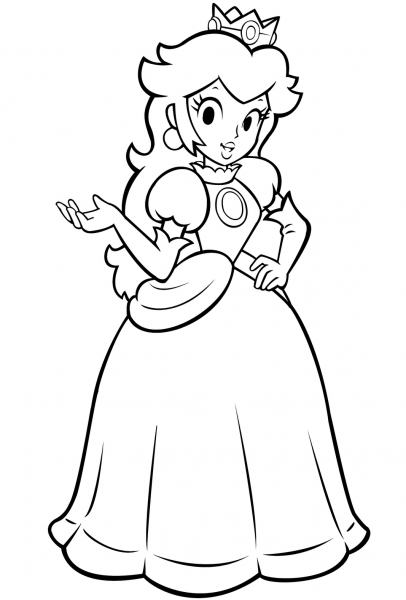 Mario Bros. Princess Peach coloring page image