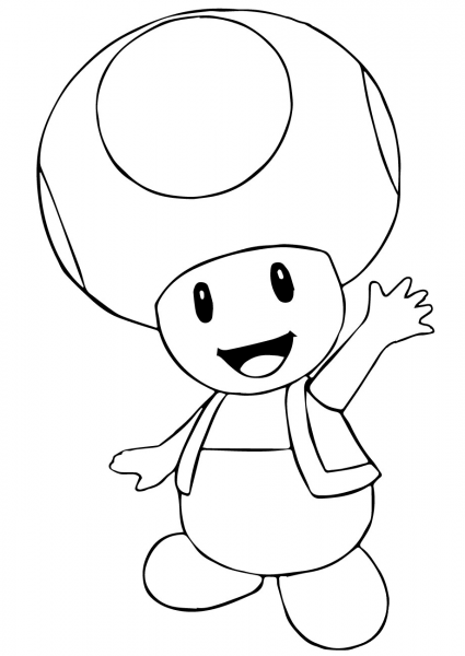 Mario Bros. Toad coloring page image