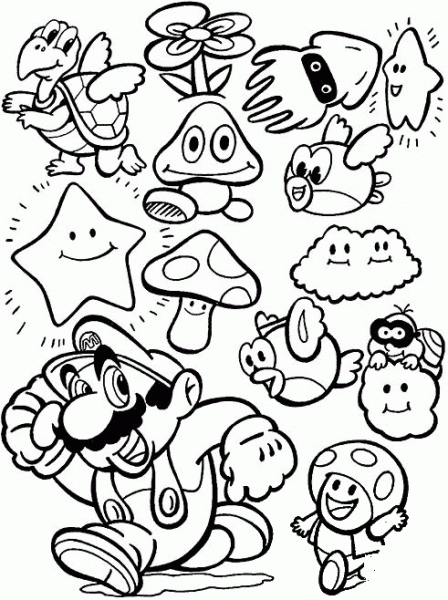 Mario Game coloring page image