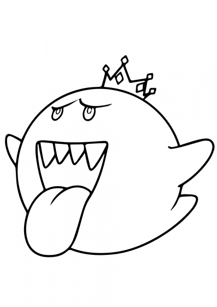 Mario Kart King Boo coloring page image
