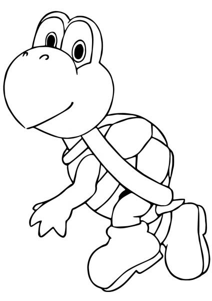 Mario Kart Koopa Troopa coloring page image