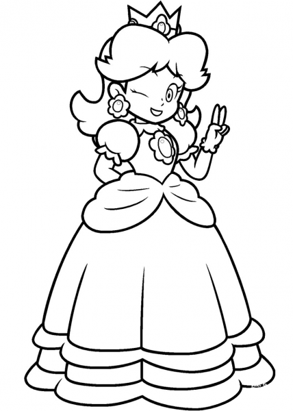 Mario Princess Daisy coloring page image