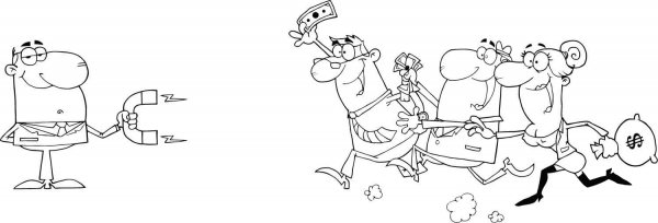 Marketing Manager with a Magnet coloring page image