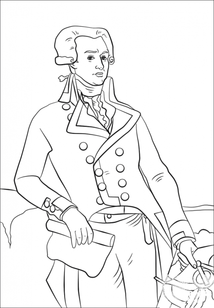 Marquis de Lafayette coloring page image