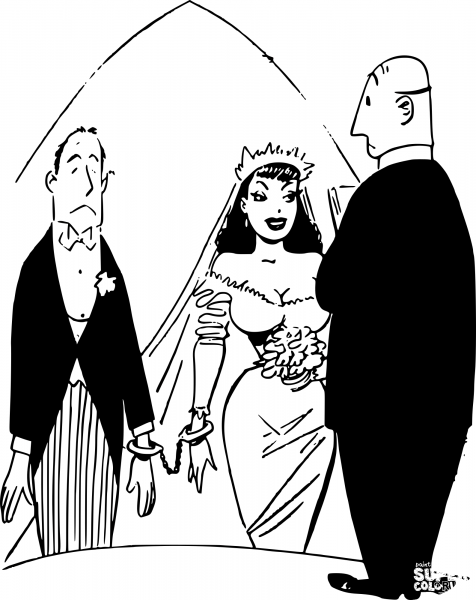 Marriage coloring page image