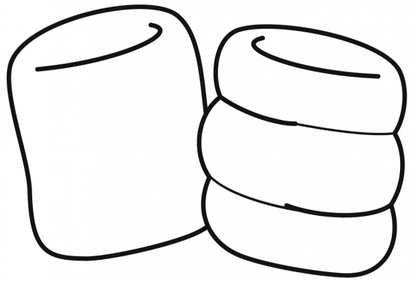 Marshmallow coloring page image