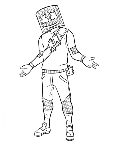 Marshmello Fortnite coloring page image
