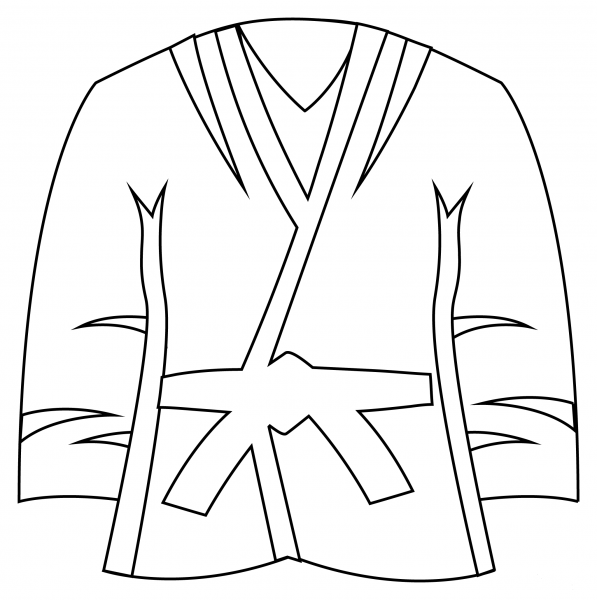 Martial Arts Uniform coloring page image