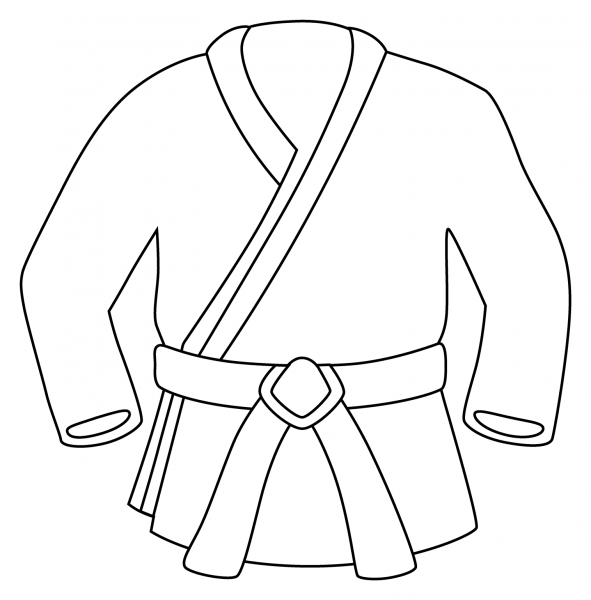 Martial Arts Uniform Emoji coloring page image
