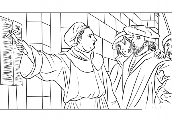 Martin Luther 95 Theses coloring page image