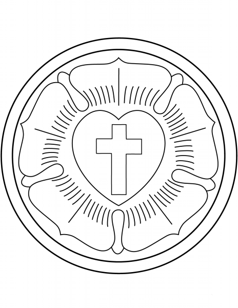 Martin Luther Rose coloring page image