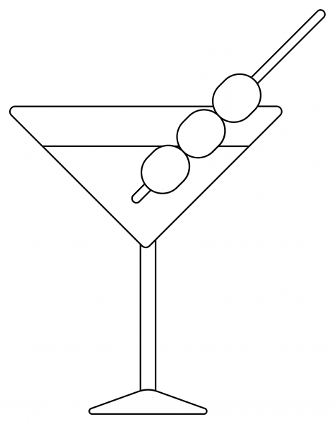 Martini coloring page image