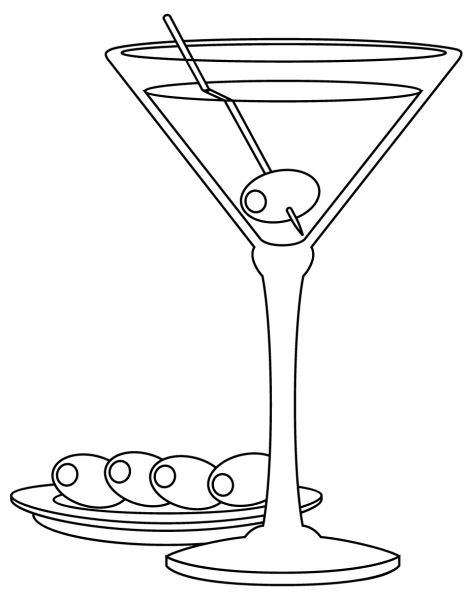 Martini coloring page image