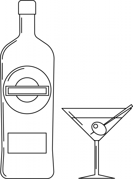 Martini coloring page image