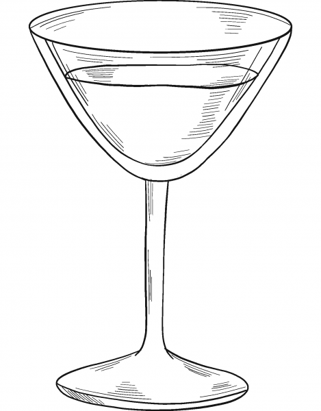 Martini Glass coloring page image