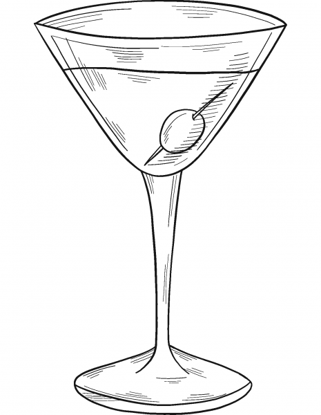 Martini Glass coloring page image